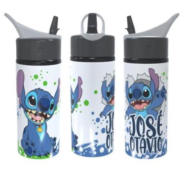 Imagem de Garrafa Squeeze Stitch Personalizada Com Nome Volta As Aulas 600ml - J