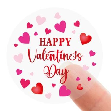 Imagem de Whaline 1000 peças adesivos transparentes para o dia dos namorados, adesivos de lacre de rolo de coração, adesivos autoadesivos para decoração de presente de envelope de feriado