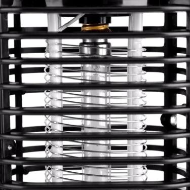 Imagem de Armadilha Elétrica Mata Mosquitos e Insetos com Luz LED, Preta, 26,5 x 12 cm, Proteção em Tela, Luz UV Atrativa, Uso Interno e Externo, 110V