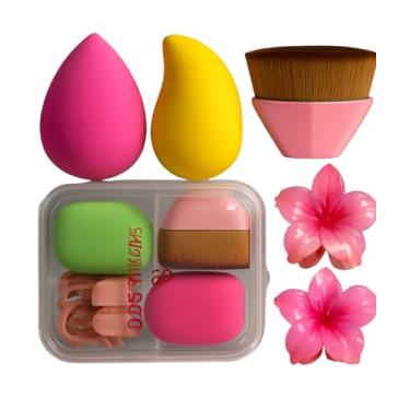 Imagem de Esponja para Maquiagem, Pincel para Maquiagem, Kit de Esponjas Sabrina Sato, 2 Esponjas, 2 Almofadas, 1 Pincel Mágico e Estojo (Kit Esponja e Presilha)