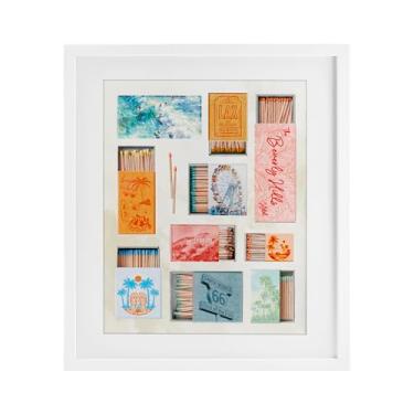 Imagem de Stupell Industries California Beach Matchboxes Impressão emoldurada branca sob vidro, design de Ziwei Li, 21 x 17