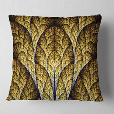 Imagem de Design exclusivo laranja fractal Design Pattern Sala de estar, sofá, almofada de alta qualidade + capa de almofada impressa em ambos os lados 66 cm x 66 cm