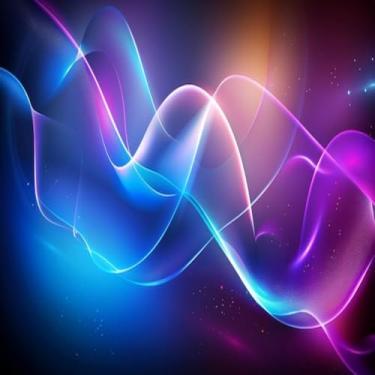 Imagem de Quadro Decorativo Neon Magic Energy Neon Glowing Wave Arte Moderna para Parede 40x40cm