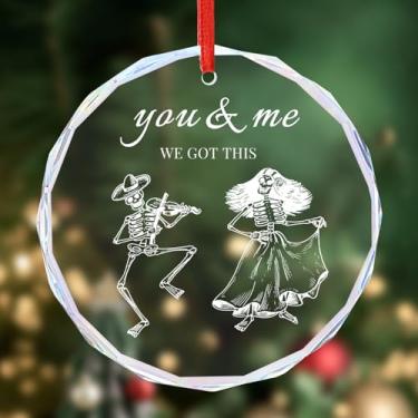 Imagem de Presentes de casamento para casais 2025 presente do Sr. e Sra. Presente de cristal de vidro de casamento, presentes de chá de panela, recém-casados, para casal recém-casado, primeiro Natal, enfeite de