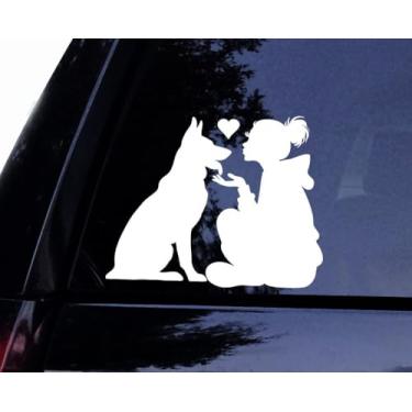 Imagem de Decalque de vinil para carro de pastor alemão, adesivo de cachorro à prova d'água para janelas, laptops, carros, barcos, nível profissional, 6-7 anos de durabilidade ao ar livre (12,7 cm)