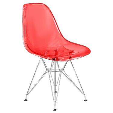 Imagem de Cadeira Eames Cristal Transparente Eiffel Base Metal Cromado - Lianto 
