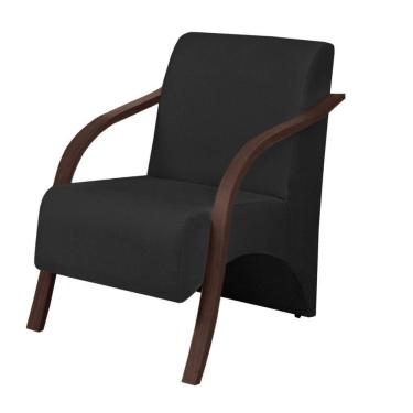 Imagem de Poltrona Vênus 1 Lugar Braço Madeira Preto