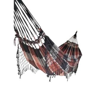 Imagem de Rede De Descanso dormir Em Tear De Casal Gigante(MARROM COM PRETO)