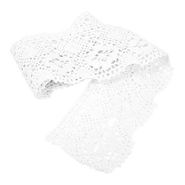 Imagem de QANYEGN Fita de guarnição de renda de algodão vintage, renda de costura de crochê de 10 jardas, renda de costura de crochê de algodão para artesanato, decorações de casamento de no (Branca)