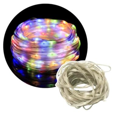 Imagem de Fita LED Decorativa, 20 Metros, 8 Modos de Iluminação, Crystal, USB, 110V, para Decoração de Natal e Festas, com Controlador Embutido (Colorido)