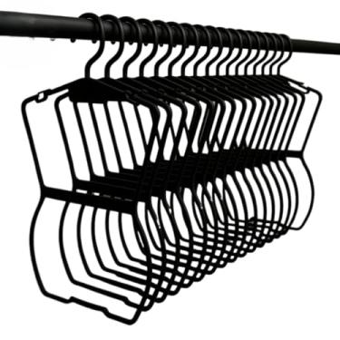 Imagem de Kit com 10 Cabides Silhueta Adulto – Visual Clean e Organização (Preto)