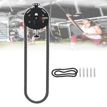 Imagem de CNAOHGHN Treinador De Corda Infinita, Aparelho De Treino Para O Corpo Todo, Corda De Nylon De 158'', Com ResistêNcia AjustáVel (0~30kg), Sistema De Polia PortáTil