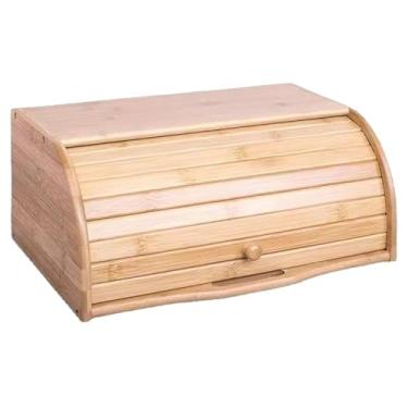 Imagem de Caixa de Pão Bambú Armazenamento Alimentos Multifuncional Recipiente Frutas com Porta Guarda-Rolhas Rolante Grau Alimentar Inodoro Respirável Preservação Superfície Lisa Tratamento Verniz Ecológico