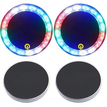 Imagem de Generic Luzes de aviso de LED de toque alimentadas por energia solar para carro, 10,5 cm redondas, multimodo com montagem traseira e lateral, pacote com 2