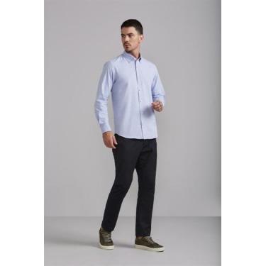 Imagem de Camisa Oxford Slim Fit - Azul Claro - HIGHSTIL, Azul, 4