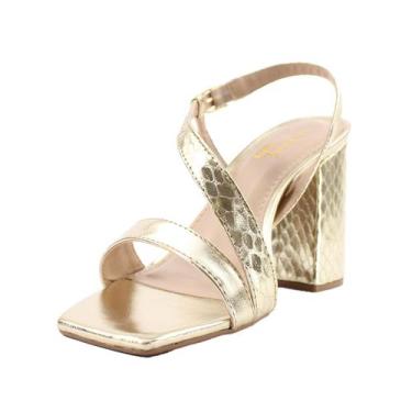 Imagem de Sandália festa confortável salto bloco alto tendência linda - VALLE SH