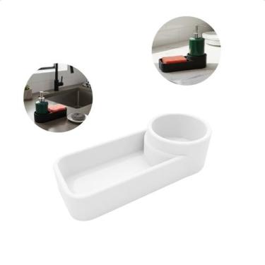 Imagem de Suporte Organizador De Pia Moderno Para Sabão Líquido e Esponja Deterg