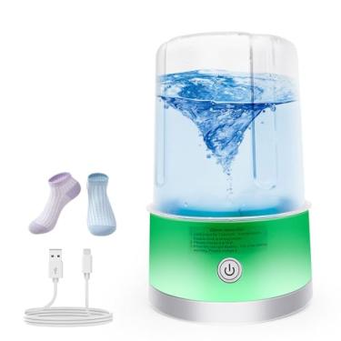 Imagem de SUNHAIXIA Máquina de lavar portátil, mini lavadora. Limpeza profunda de roupas íntimas, roupas de bebê e outras roupas pequenas. Adequado para apartamentos, dormitórios, hotéis (verde)