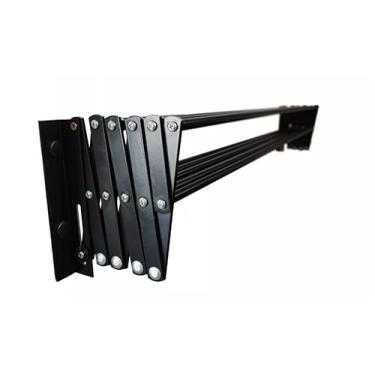 Imagem de Varal Sanfonado Reforçado 120 Cm 10 Varetas Alumínio Roupa De Cama Branco - Alumínio Forte para Roupas de Cama, Cobertores e Peças Grandes, Capacidade Extra(´PRETO)