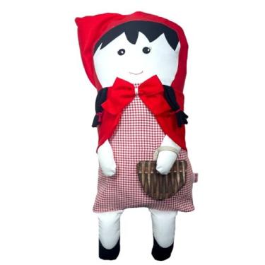 Imagem de Naninha para Bebê e Crianças HEEMM HIRA IMI Tecido Macio (60% Algodão, 40% Poliéster) Hipoalergênica Colecionável Artesanal Lavável e com Enchimento Removível 40x25cm Modelo CHAPEUZINHO VERMELHO