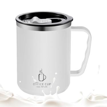 Imagem de Copo Térmico - caneca de viagem de café 500ml | Copo de caneca de viagem com tampa e alça, caneca de café portátil de aço inoxidável para bebidas frias e quentes Hoghaki