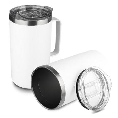 Imagem de Caneca Térmica Aço Inox 750ml – Parede Dupla a Vácuo – Pintura a Pó – Tampa Vedada – 4h Quente / 6h Frio