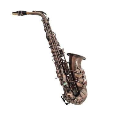 Imagem de Instrumento de saxofone Antique Copper Alto E-flat Saxofone Profissional Iniciante Adulto Performance Instrumento de Sopro