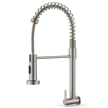 Imagem de Torneira Gourmet Cozinha Escovada De Parede Em Inox Flexível SOFTINOX 2 Jatos — Torneira 1/4 De volta Bica Giratória 360° Metal Escovado Design Elegante E Funcional