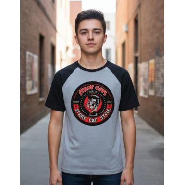 Imagem de Camiseta Infantil Stray Cats - ALTERNATIVO BASICO CAMISETAS, Cinza, 12