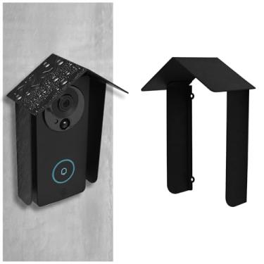 Imagem de Capa de chuva de campainha à prova de intempéries para o exterior, capa de campainha de porta de metal antirreflexo, capa de teclado de controle de acesso para a maioria das campainhas de vídeo