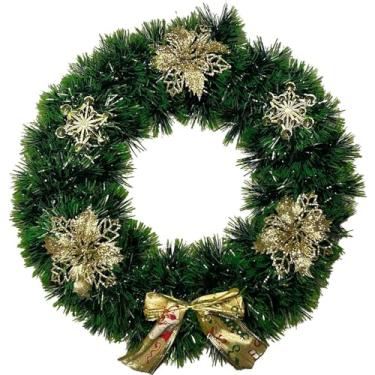 Imagem de Guirlanda Porta de Natal Enfeite Decoração Natalina de Luxo Vermelho ou Dourado 30cm (Vermelho Mod.4)