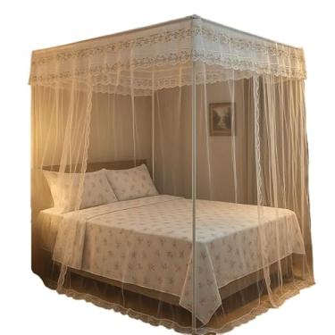 Imagem de Mosquiteiro Palácio Volta ao Mundo para Cama Casal – Sem Estrutura, Estilo Romântico, Renda Importada, Proteção Anti-Mosquito(branco)