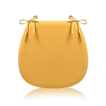 Imagem de Almofadas de cadeira para cadeiras de jantar, almofadas de cadeira de cozinha antiderrapantes com laços, capa respirável, almofadas de cadeira para móveis de exterior ideais para restaurantes