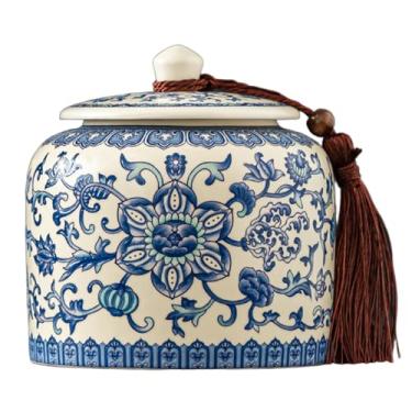 Imagem de YXCQHZM Urna de cremação recipiente memorial - urnas funerárias - cerâmica selada animal de estimação adulto urna de cinzas memorial humano adulto