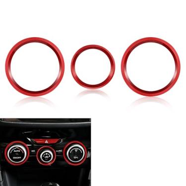 Imagem de TOMALL 3 peças AC Climate Knob Outer Ring Covers compatíveis com Subaru Forester 2019-2024, Impreza Crosstrek XV 2018-2023 console central acabamento botão ar condicionado acessórios interiores do