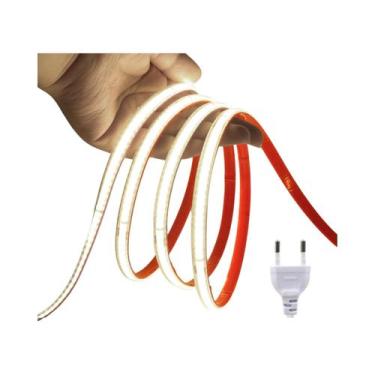 Imagem de Fita LED COB À Prova d'Água 220V, Corte De 10CM, 240 LEDs/M, 3000K, 40
