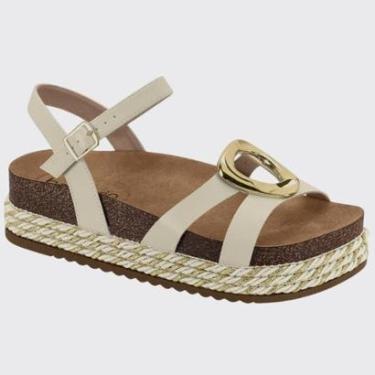 Imagem de Sandália Feminina Flatform Plana Fivela Ouro Beira Rio 8546.207.9569-Feminino