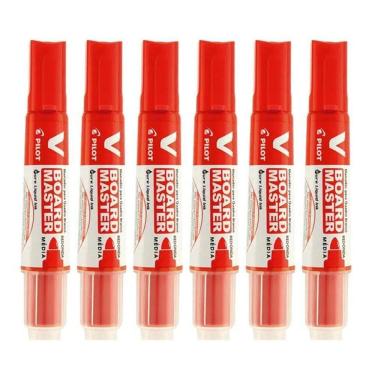 Imagem de Pincel Para Quadro Branco Recarregável Board Master Vermelho 6 Unidades - Pilot