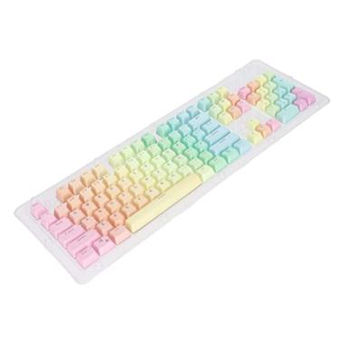 Imagem de SUNGOOYUE Teclas Gradientes -íris PBT, Tampas de Teclado Mecânico Personalizadas de 104 Teclas, Design de Transmissão de Luz de Duas Cores, Compatível Com Teclados de 61/87/104