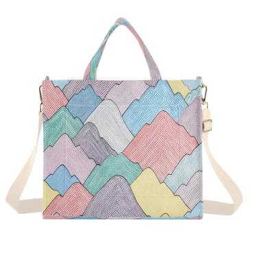 Imagem de CEBUGI Bolsa feminina com estampa de montanha, bolsa de mão com alça de ombro ajustável para trabalho, faculdade, viagem, P, A320, Small