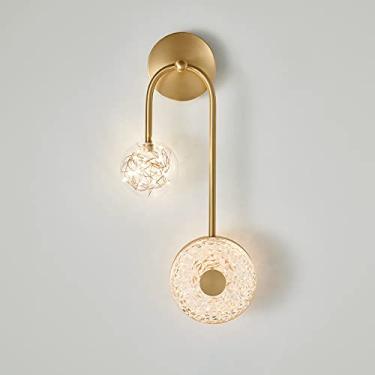 Imagem de Arandela de parede de vidro nórdica criativa com duas lâmpadas, luminária decorativa de parede, iluminação LED, luminária de cabeceira moderna e minimalista para quarto e corredor.