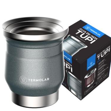 Imagem de Cuia Térmica Tupi Inox Cor Chumbo 250ml Tereré Chimarrão Termolar