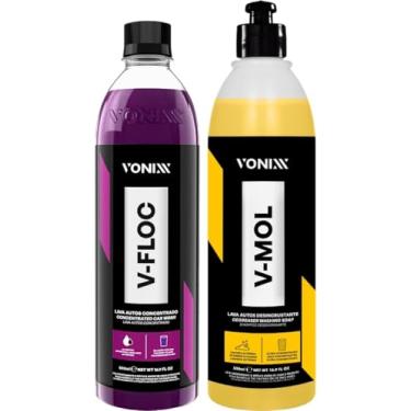 Imagem de Vonixx Kit Shampoo Automotivo V-FLOC 500 ml & V-MOL 500 ml para Remoção de Sujeira Pesada e Biodegradável
