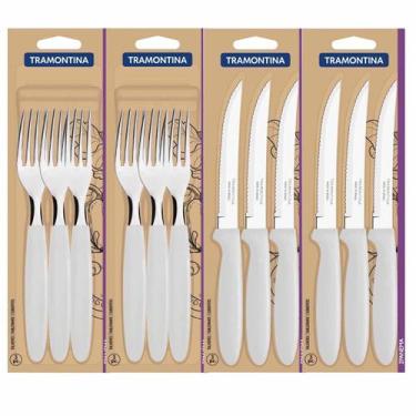 Imagem de Jogo de Garfos e Facas Ipanema Branco Com 12 Unidades - Tramontina