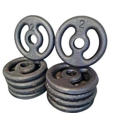 Imagem de Kit 10X Anilhas De Ferro 02Kg - Anilhas&Cia