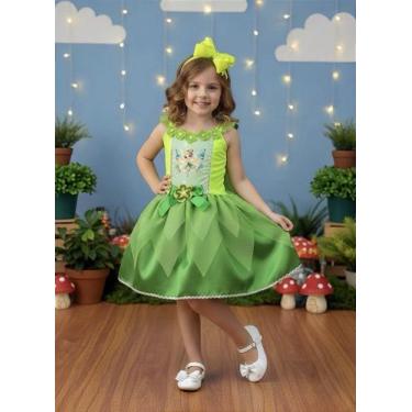 Imagem de Fantasia Infantil Verde Fada Encantada para Meninas - Festa e Aniversá