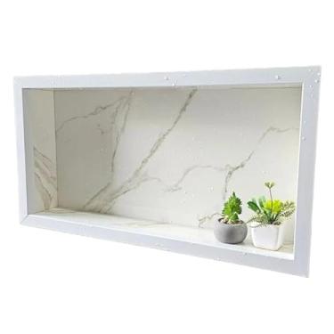 Imagem de Nicho Porcelanato Banheiro Porta Shampoo Prateleira Organizador Lavabo Box (Branco)