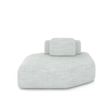 Imagem de Sofá Ilha Dakota Chaise 168cm Modulado Encosto Almofada Solta Linho Cinza G33 - Gran Belo