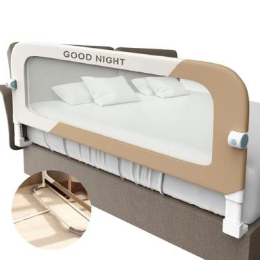 Imagem de Trailabo Grade para Camas com Proteção de Malha, 1.8M Barreira de Camas com Dispositivo de Proteção Contra Quedas, Adequado para Bebês, Crianças e Idosos, Altura Ajustável - Cinza