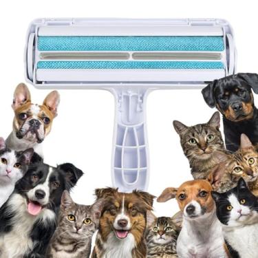 Imagem de Rolo removedor de pelos de animais de estimação – Rolo de fiapos reutilizável para cães e gatos – Ferramenta de remoção de pelos de animais autolimpante para móveis, sofá, tapete, roupa de cama, carro